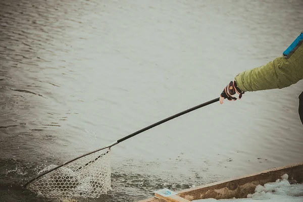 Fond Pêche Lac Truite — Photo