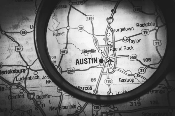 Austin Usa Mapa Viagens Fundo — Fotografia de Stock