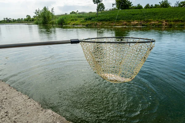 Fishing on the lake. Fishing background.