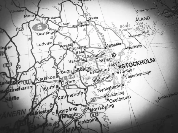 Стокгольм Дорожной Карте Европы — стоковое фото