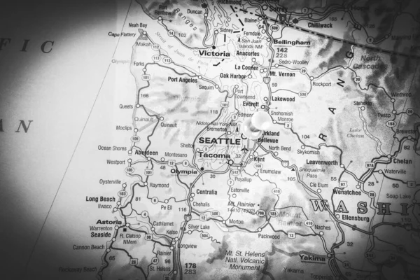 Seatle Washington Mapa — Fotografia de Stock