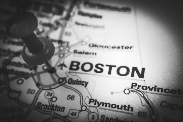 波士顿美国地图背景 — 图库照片