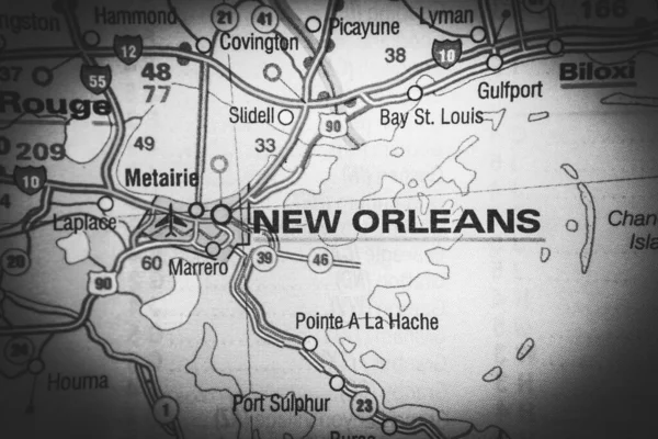 New Orleans Amerikai Egyesült Államok Térkép Háttér — Stock Fotó