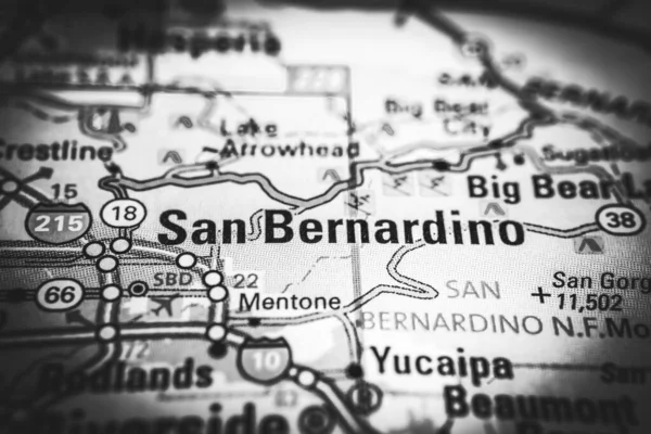 San Bernardino Usa Mapa Fondo Viaje — Foto de Stock