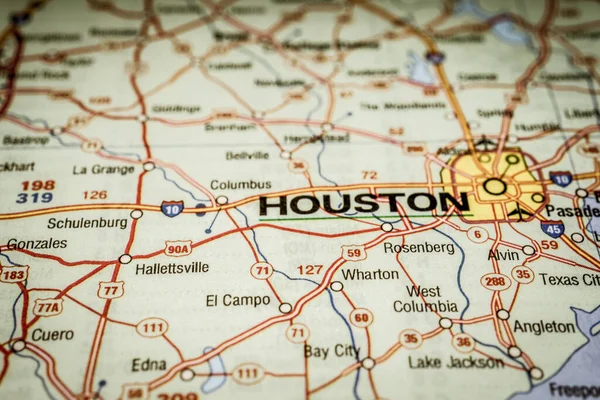 Houston Mapa Fondo Viaje — Foto de Stock