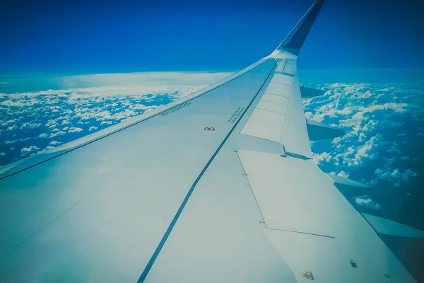 View Airplane Window Wing — Stock Photo, Image