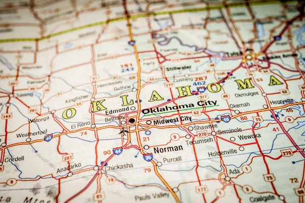 Oklahoma Verenigde Staten Kaart Reizen Achtergrond — Stockfoto