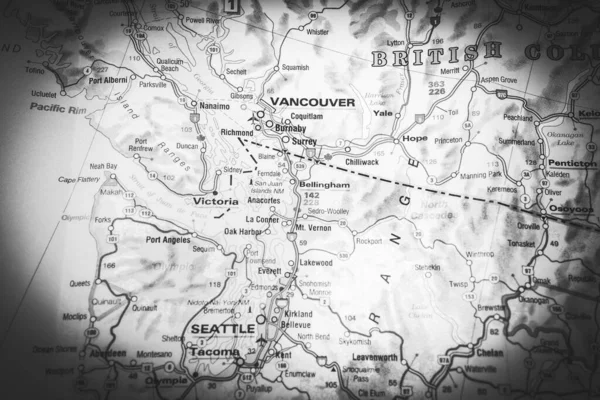 地图上的温哥华 — 图库照片