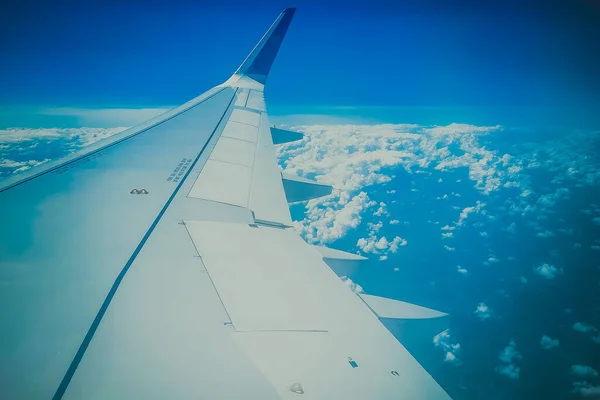 Vista Desde Ventana Del Avión Ala —  Fotos de Stock