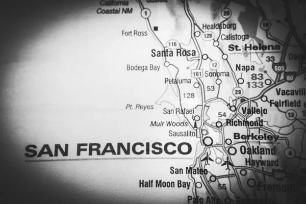 San Francisco Mapě — Stock fotografie