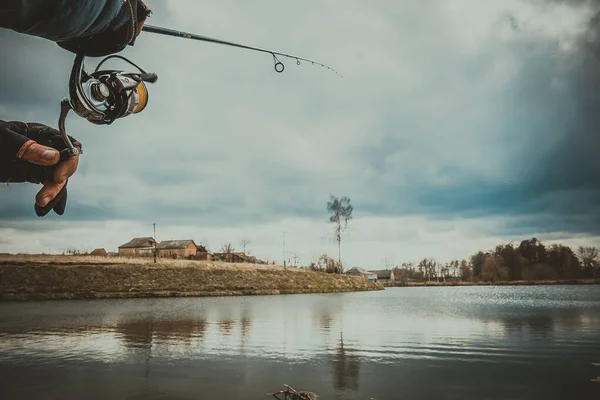 Pesca Ricreazione All Aperto Sfondo Lago — Foto Stock