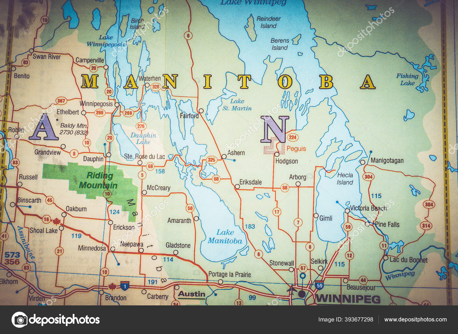 Manitoba State Map Stock Photo by ©aallm 393677298