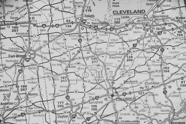 Ohio Verenigde Staten Kaart Achtergrond — Stockfoto