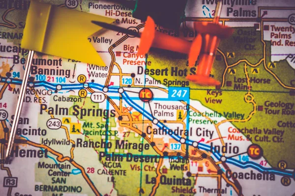 Palm Springs USA map travel background