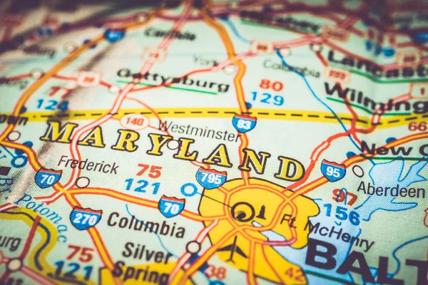 Maryland Mapa —  Fotos de Stock