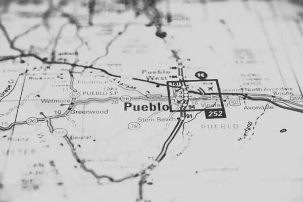 Pueblo Eua Mapa Viagem Fundo — Fotografia de Stock