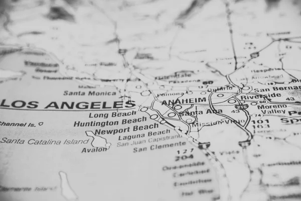 Los Angeles Mapa Dos Eua — Fotografia de Stock