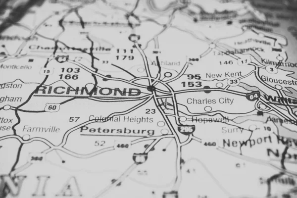 Richmond Mapa Fondo Viaje — Foto de Stock