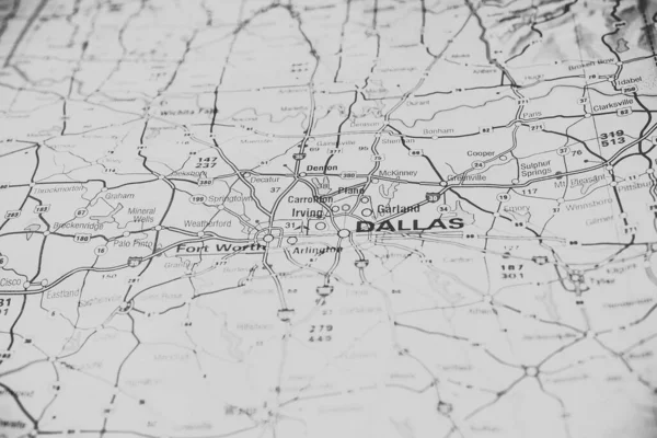 Dallas Mapa Fondo Viaje —  Fotos de Stock