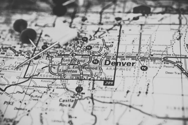 Denver Usa Mapa Fondo Viaje — Foto de Stock