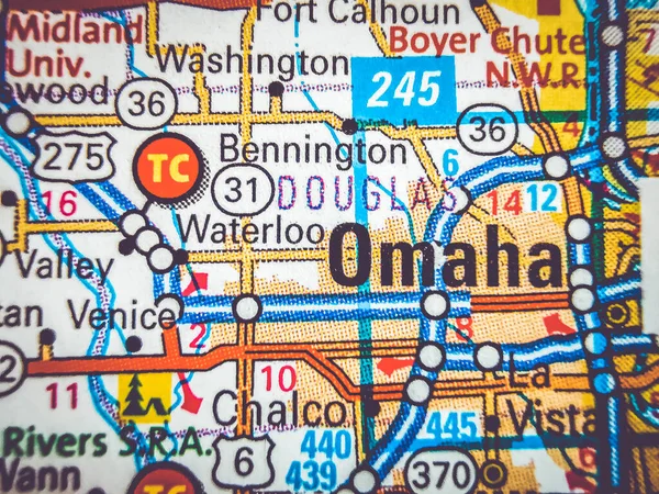 Omaha Usa Map — Stock Photo, Image