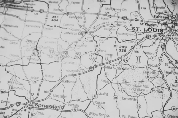 Missoury State Térképen — Stock Fotó