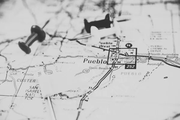 Pueblo Eua Mapa Viagem Fundo — Fotografia de Stock