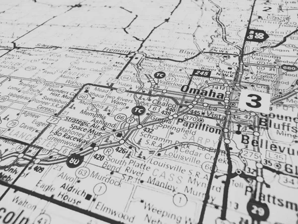 Omaha Mapa Dos Eua — Fotografia de Stock
