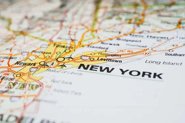 地图上的纽约 — 图库照片