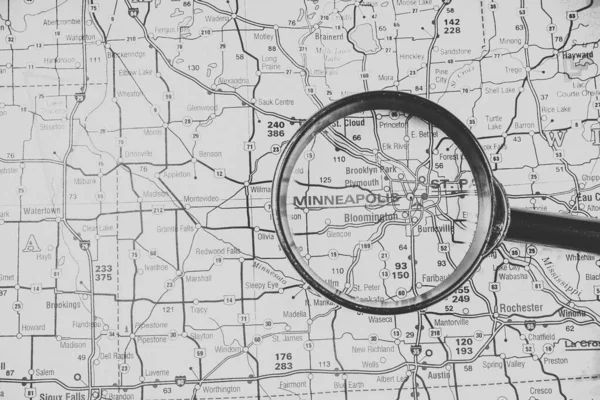Minneapolis Mapa — Fotografia de Stock