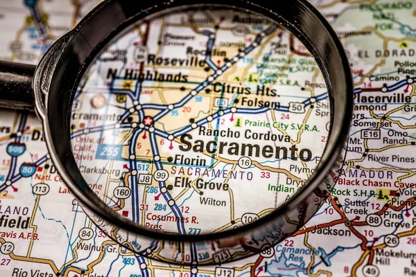 Sacramento Mapa Atlas Información Sobre Viajes —  Fotos de Stock
