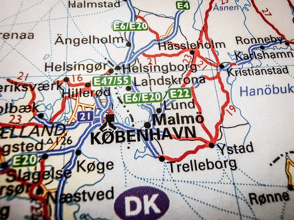 Kobenhavn Een Routekaart Van Europa — Stockfoto