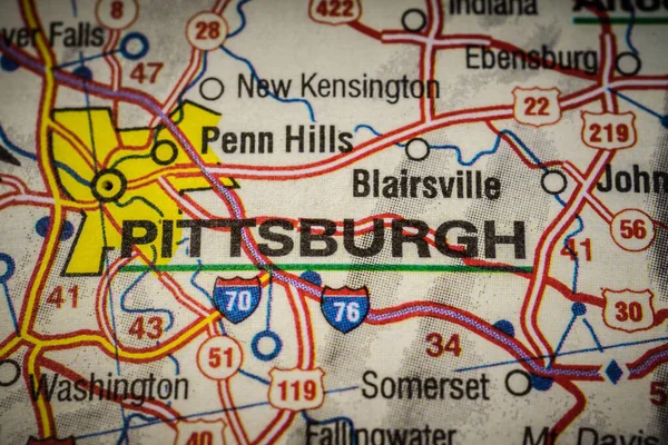 Pittsburgh Mapa —  Fotos de Stock