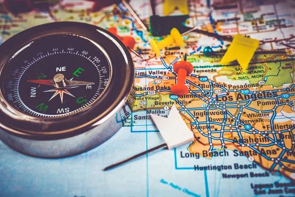 Los Angeles Stati Uniti America Mappa Sfondo Del Viaggio — Foto Stock
