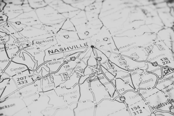 Nashville Mapa Fondo —  Fotos de Stock