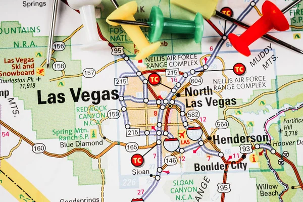 Las Vegas Mappa Usa Sfondo Viaggio — Foto Stock