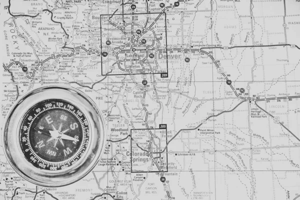 デンバーアメリカ地図旅行の背景 — ストック写真