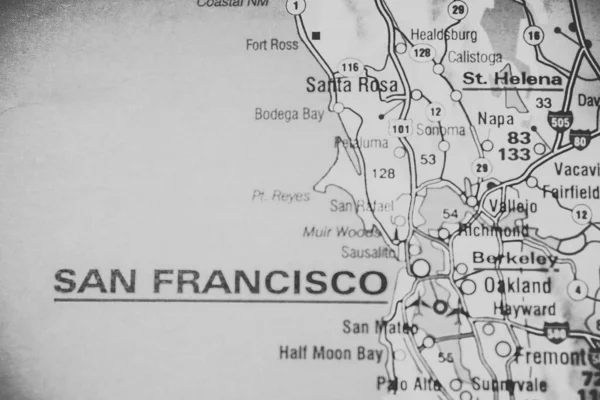 São Francisco Mapa — Fotografia de Stock