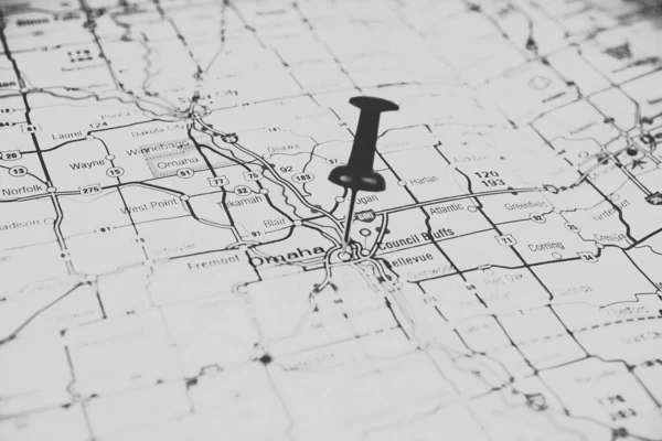 Omaha Auf Der Karte — Stockfoto