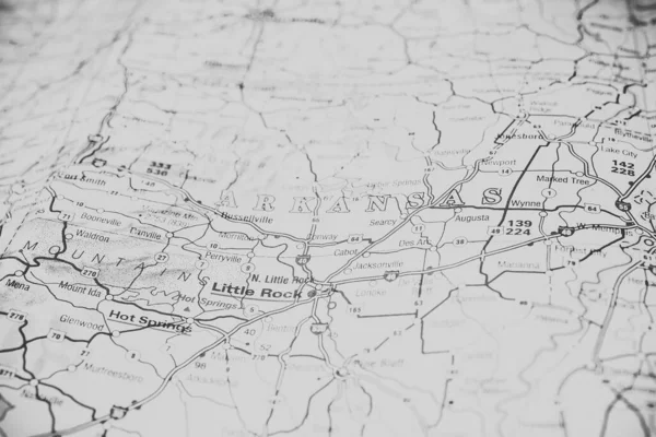 アーカンソー州地図上で — ストック写真