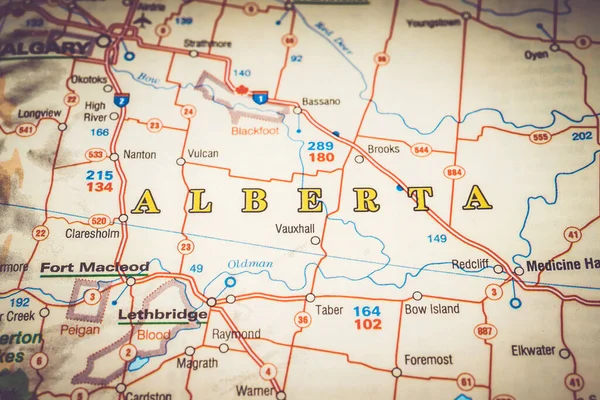Estado Alberta Mapa — Fotografia de Stock