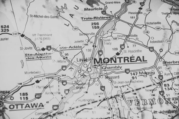 Montreal Mapa Canadá — Fotografia de Stock