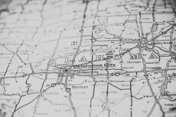 オクラホマ州地図旅行の背景 — ストック写真