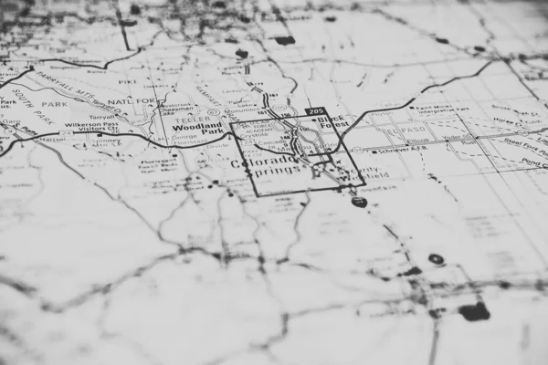 コロラドスプリングスアメリカ地図旅行の背景 — ストック写真