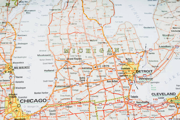Michigan state on the map