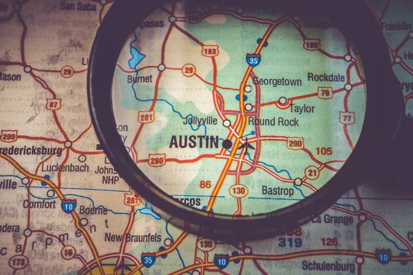 Austin Usa Mapa Viagens Fundo — Fotografia de Stock