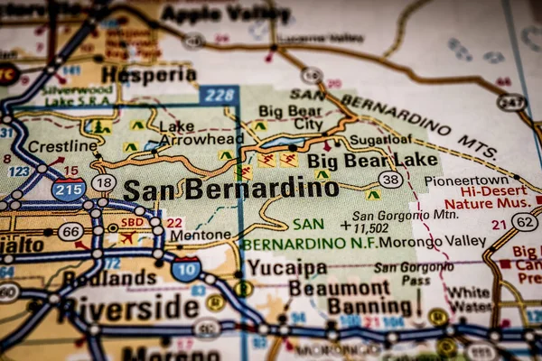 San Bernardino Estados Unidos Mapa Viagens Fundo — Fotografia de Stock