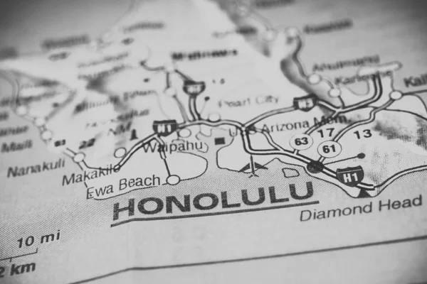 Honolulu Hawai Usa Karta Bakgrund — Stockfoto
