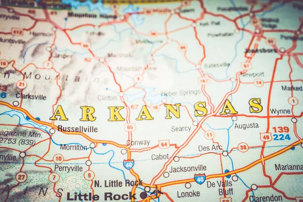 Arkansas Tilstand Kort - Stock-foto
