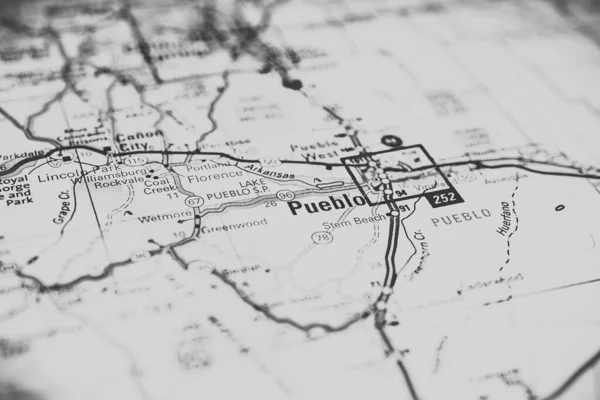 Pueblo Usa Mappa Sfondo Del Viaggio — Foto Stock